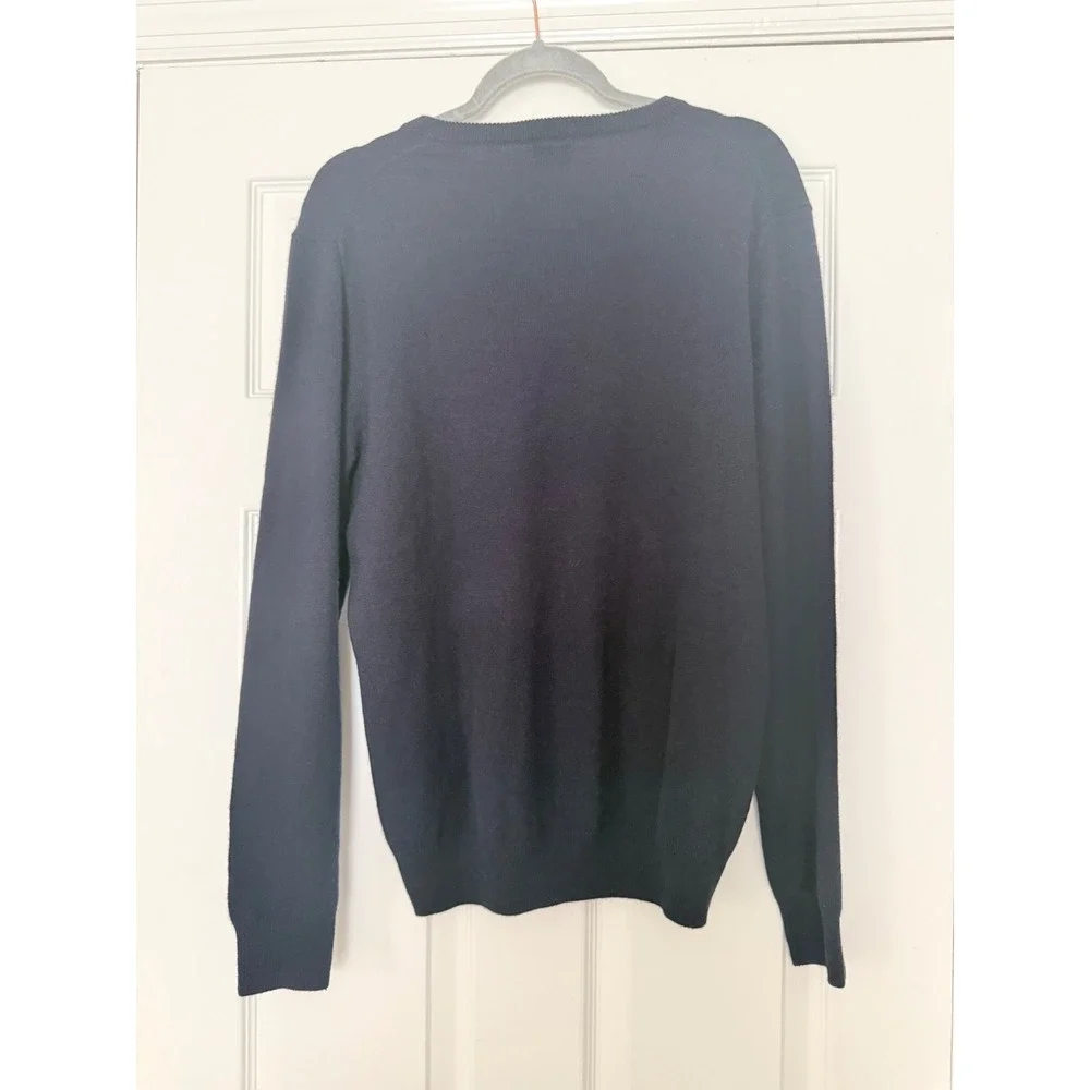 J. Crew Italian Cashmere V-Neck Sweater Black Medium 100% Cashmere